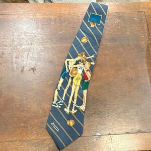 Basketball Themed Blue Tie